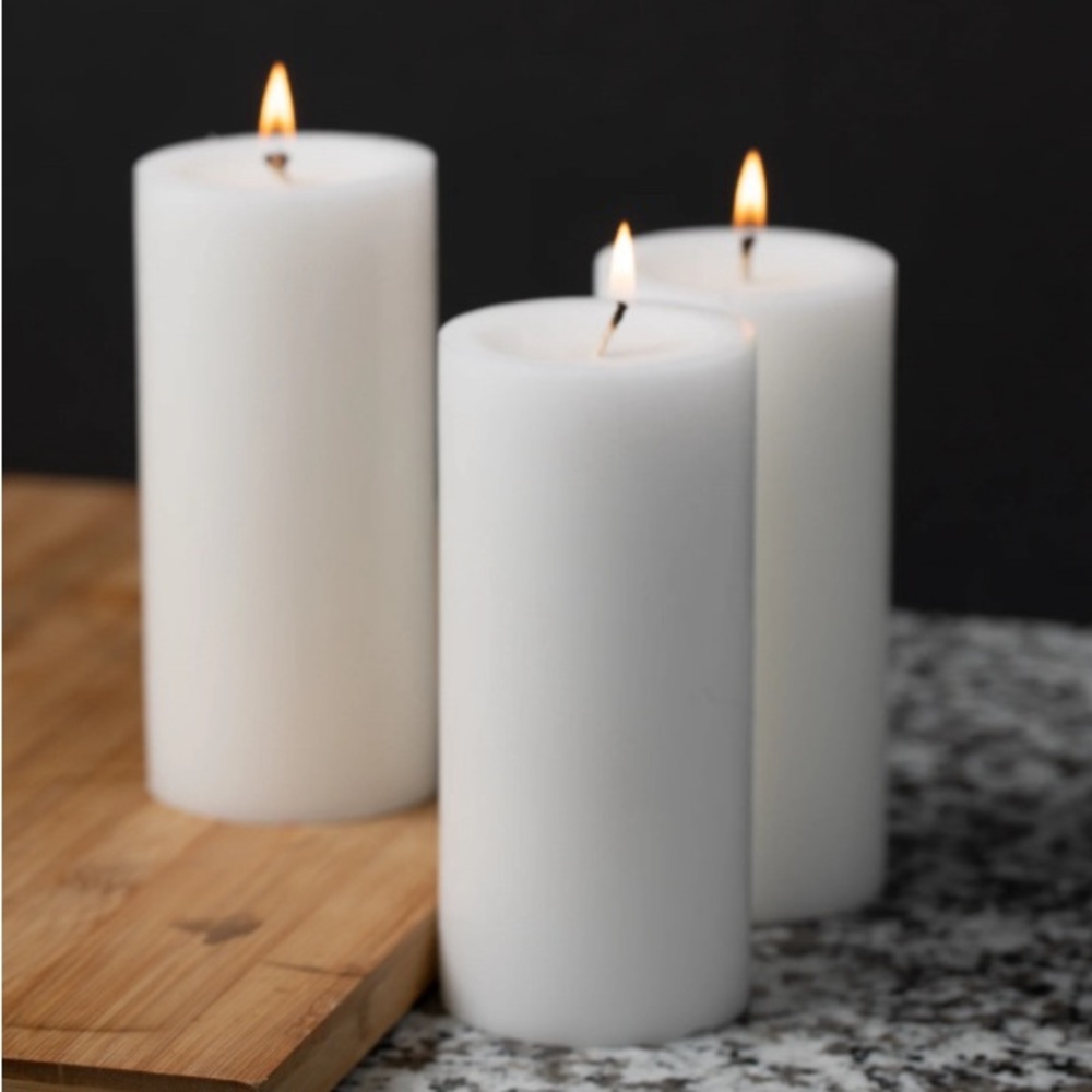 48 NEW White Pillar Candles (3x6 and 3x3) (wedding decor)